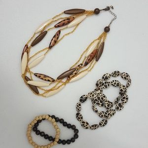 Animal Print Necklace and Bracelets